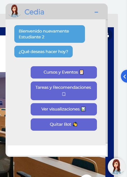 Opciones del chatbot